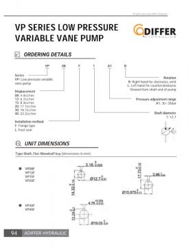 Bơm Lá VP-20-70 (bơm áp thấp) (bơm thủy lực, bơm dầu, bơm cánh gạt, hydraulic vane pump)